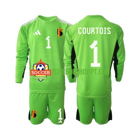 Camisola Júnior Bélgica Courtois 1 Guarda-redes Principais Equipamento 2021-2022 Manga Comprida