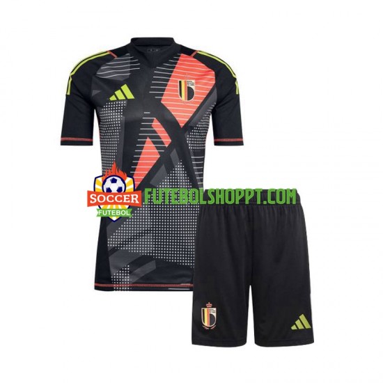 Camisola Júnior Bélgica Guarda-redes Principais Equipamento Euro 2024 Manga Curta