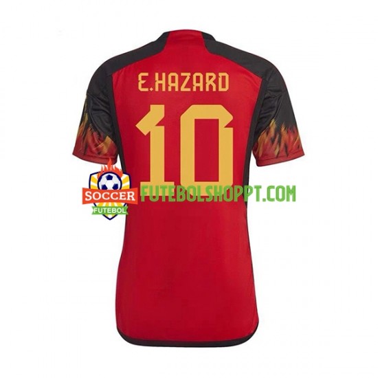 Camisola Homem Bélgica Hazard 10 Principais Equipamento Mundial 2022 Manga Curta