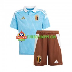 Camisola Júnior Bélgica Alternativa Equipamento Euro 2024 Manga Curta