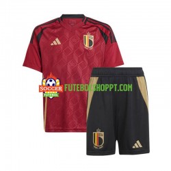 Camisola Júnior Bélgica Principais Equipamento Euro 2024 Manga Curta