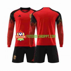 Camisola Júnior Bélgica Principais Equipamento Copa do Mundo 2022 Manga Comprida