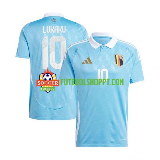Camisola Homem Bélgica Romelu Lukaku 10 Alternativa Equipamento Euro 2024 Manga Curta
