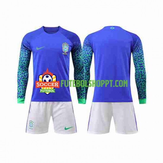 Camisola Júnior Brasil Alternativa Equipamento Copa do Mundo 2022 Manga Comprida