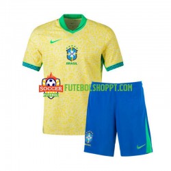 Camisola Júnior Brasil Copa America Principais Equipamento 2024 Manga Curta