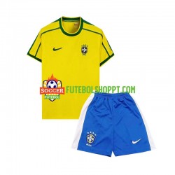 Camisola Júnior Brasil Retro Principais Equipamento 1998 Manga Curta
