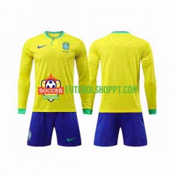 Camisola Júnior Brasil Principais Equipamento Copa do Mundo 2022 Manga Comprida