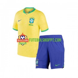 Camisola Júnior Brasil Principais Equipamento Mundial 2022 Manga Curta
