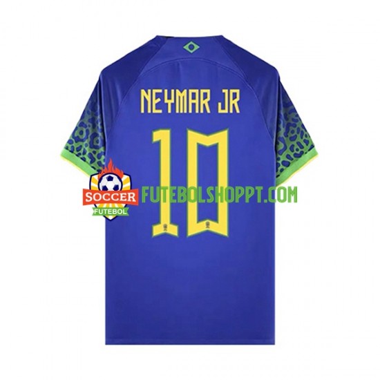 Camisola Homem Brasil Neymar JR 10 Alternativa Equipamento Mundial 2022 Manga Curta