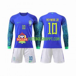 Camisola Júnior Brasil Neymar Jr 10 Alternativa Equipamento Copa do Mundo 2022 Manga Comprida