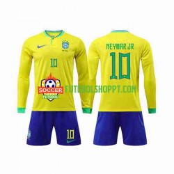 Camisola Júnior Brasil Neymar Jr 10 Principais Equipamento Copa do Mundo 2022 Manga Comprida