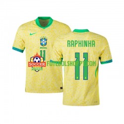 Camisola Homem Brasil RAPHINHA 11 Principais Equipamento 2024 Manga Curta