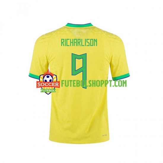 Camisola Homem Brasil RICHARLISON 9 Principais Equipamento 2022 Manga Curta