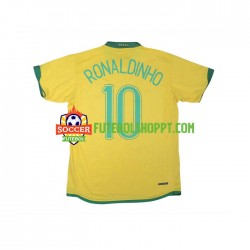 Camisola Homem Brasil RONALDINHO 10 Retro Principais Equipamento 2006 Manga Curta