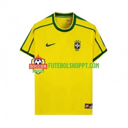 Camisola Homem Brasil Retro Principais Equipamento 1998 Manga Curta