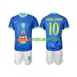 Camisola Júnior Brasil Ronaldinho 10 Alternativa Equipamento 2024 Manga Curta
