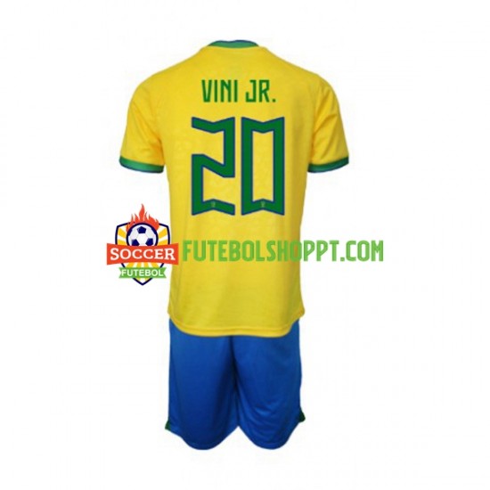 Camisola Júnior Brasil Vinicius Junior 20 Principais Equipamento Mundial 2022 Manga Curta