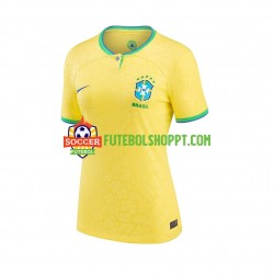 Camisola Mulher Brasil Principais Equipamento Mundial 2022 Manga Curta