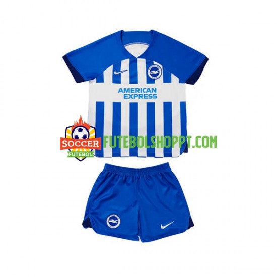 Camisola Júnior Brighton Hove Albion Principais Equipamento 2023-2024 Manga Curta