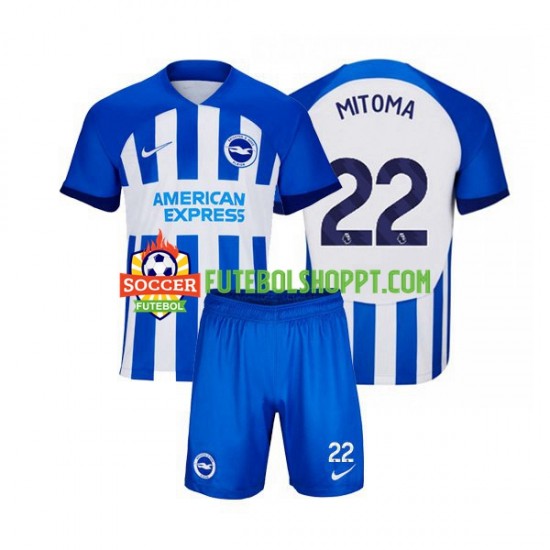 Camisola Júnior Brighton Hove Albion Mitoma 22 Principais Equipamento 2023-2024 Manga Curta