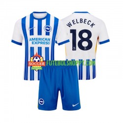 Camisola Júnior Brighton Hove Albion WELBECK 18 Principais Equipamento 2024-2025 Manga Curta