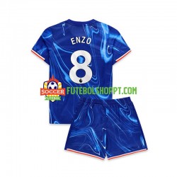 Camisola Júnior Chelsea Enzo 8 Principais Equipamento 2024-2025 Manga Curta