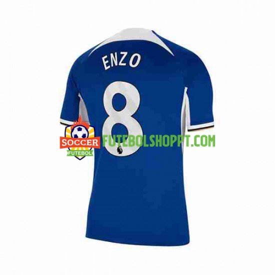 Camisola Homem Chelsea Enzo Fernandez 8 Principais Equipamento 2023-2024 Manga Curta