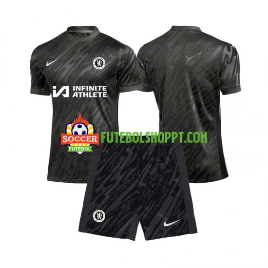 Camisola Júnior Chelsea Guarda-redes Alternativa Equipamento 2024-2025 Manga Curta
