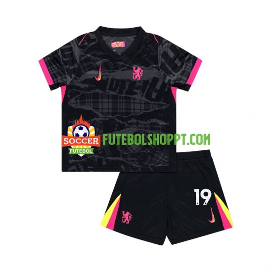 Camisola Júnior Chelsea Jadon Sancho 19 Terceiro Equipamento 2024-2025 Manga Curta