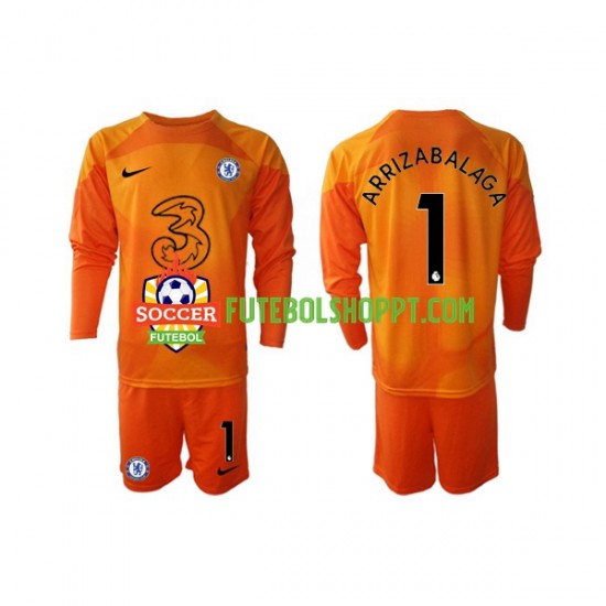 Camisola Júnior Chelsea Kepa Arrizabalaga 1 Guarda-redes Principais Equipamento 2022-2023 Manga Comprida