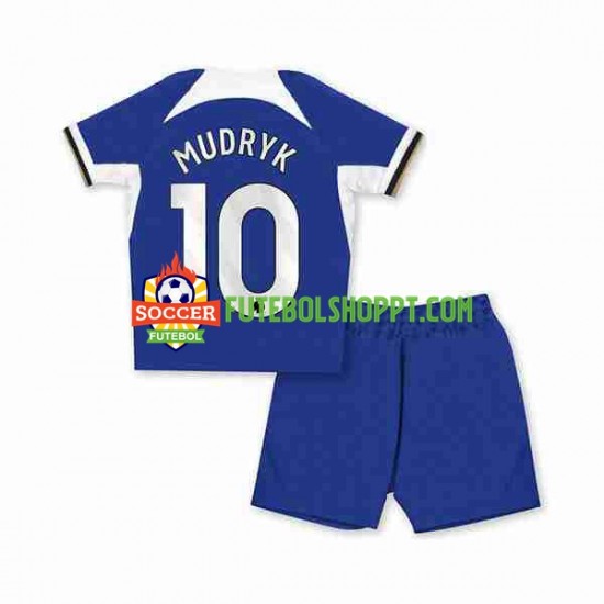Camisola Júnior Chelsea Mykhaylo Mudryk 10 Principais Equipamento 2023-2024 Manga Curta