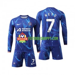 Camisola Júnior Chelsea Neto 7 Principais Equipamento 2024-2025 Manga Comprida