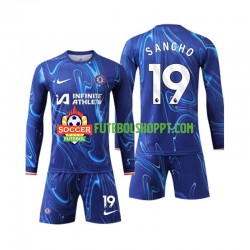 Camisola Júnior Chelsea Sancho 19 Principais Equipamento 2024-2025 Manga Comprida