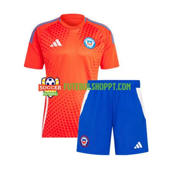 Camisola Júnior Chile Copa America Alternativa Equipamento 2024 Manga Curta