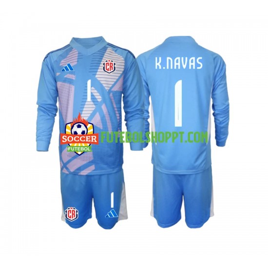 Camisola Júnior Costa Rica Keylor Navas 1 Guarda-redes Principais Equipamento 2024 Manga Comprida