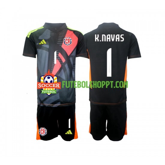 Camisola Júnior Costa Rica Keylor Navas 1 Guarda-redes Terceiro Equipamento 2024 Manga Curta