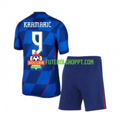 Camisola Júnior Croácia Andrej Kramaric 9 Alternativa Equipamento Euro 2024 Manga Curta