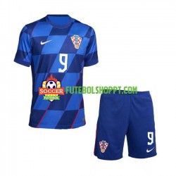 Camisola Júnior Croácia Andrej Kramaric 9 Alternativa Equipamento Euro 2024 Manga Curta