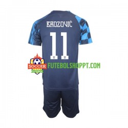 Camisola Júnior Croácia Brozovic 11 Alternativa Equipamento Mundial 2022 Manga Curta