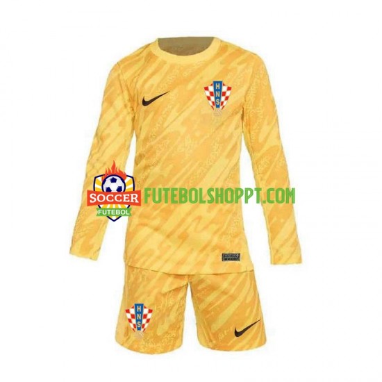 Camisola Júnior Croácia Guarda-redes Principais Equipamento Euro 2024 Manga Comprida
