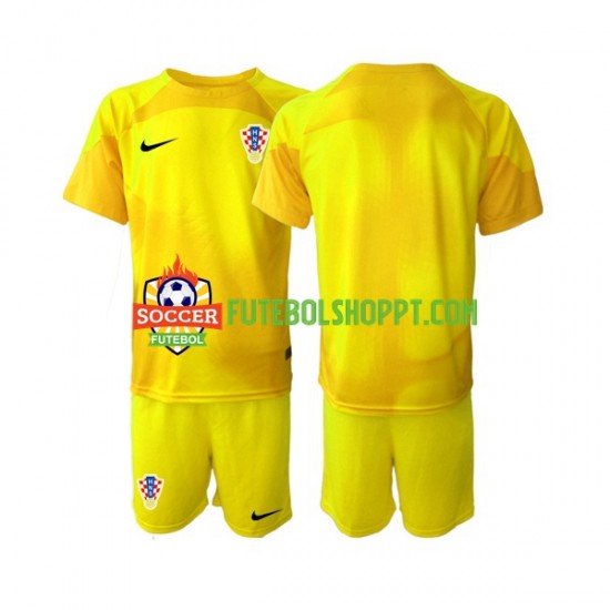 Camisola Júnior Croácia Guarda-redes Principais Equipamento Copa do Mundo 2022 Manga Curta