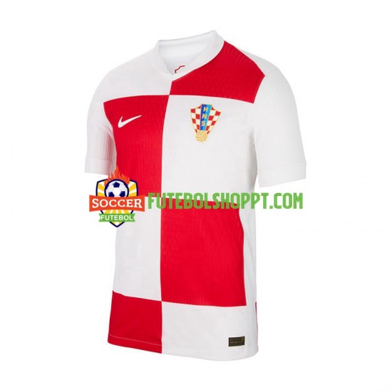 Camisola Homem Croácia Principais Equipamento Euro 2024 Manga Curta