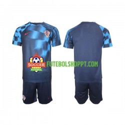 Camisola Júnior Croácia Alternativa Equipamento Mundial 2022 Manga Curta