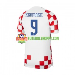 Camisola Homem Croácia Kramaric 9 Principais Equipamento Mundial 2022 Manga Curta Camisola Homem Croácia Kramaric 9 Principais Equipamento Mundial 2022 Manga Curta