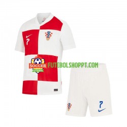 Camisola Júnior Croácia Lovro Majer 7 Principais Equipamento Euro 2024 Manga Curta