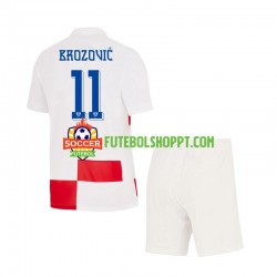 Camisola Júnior Croácia Marcelo Brozovic 11 Principais Equipamento Euro 2024 Manga Curta