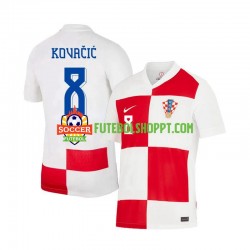 Camisola Homem Croácia Mateo Kovacic 8 Principais Equipamento Euro 2024 Manga Curta