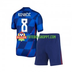 Camisola Júnior Croácia Mateo Kovacic 8 Alternativa Equipamento Euro 2024 Manga Curta