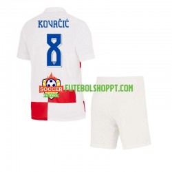 Camisola Júnior Croácia Mateo Kovacic 8 Principais Equipamento Euro 2024 Manga Curta