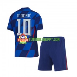 Camisola Júnior Croácia Modrić 10 Alternativa Equipamento Euro 2024 Manga Curta